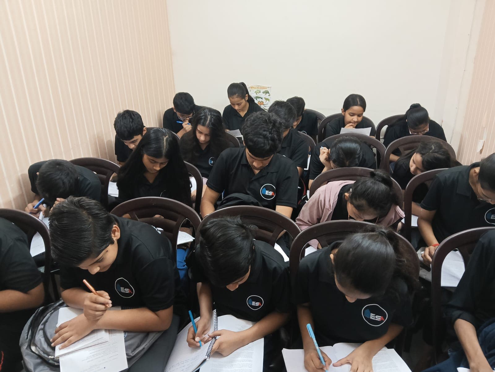 ESA Rohini students working on chapter test material