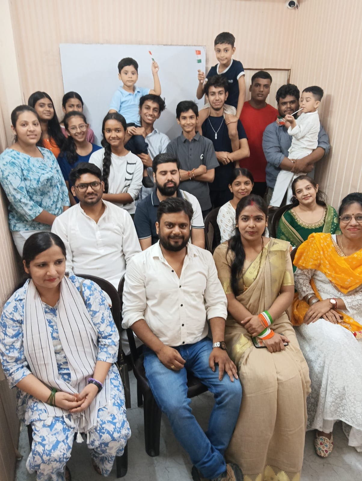 Students, parents and faculty celebrating Independence Day at ESA Rohini