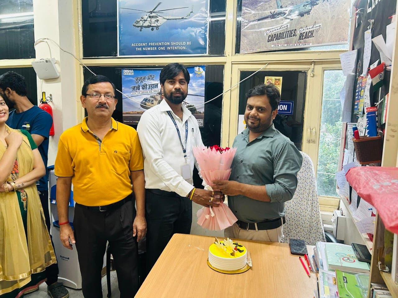 Festival sweet exchange between three