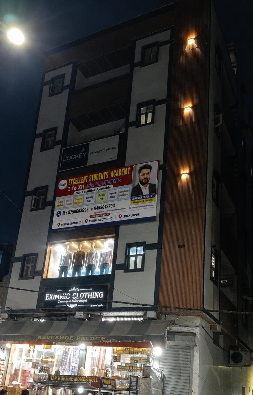 ESA Shakurpur new branch exterior at night