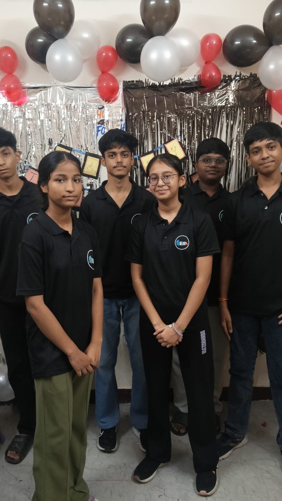 Middle-school ESA students posing on Teachers' Day 2026