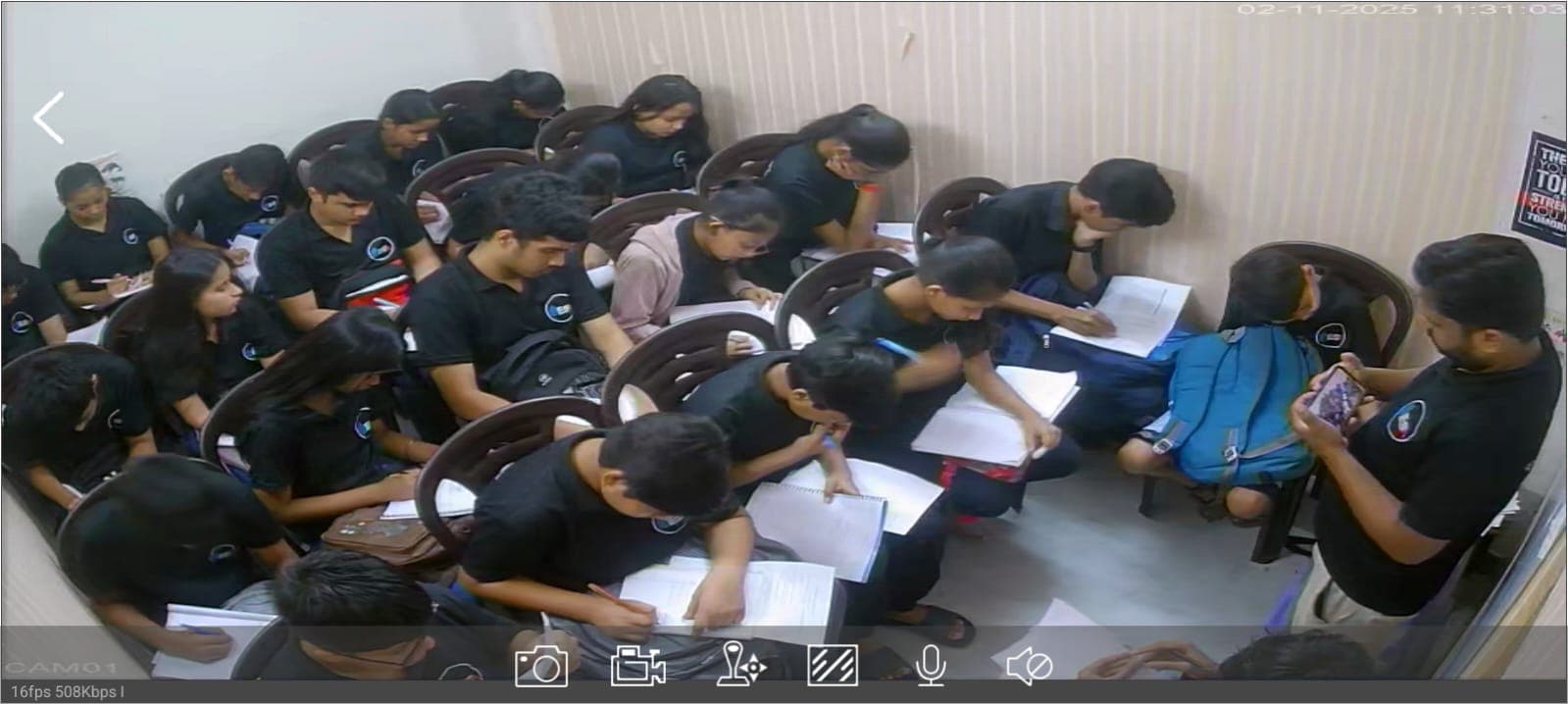Students writing weekly test at ESA Rohini