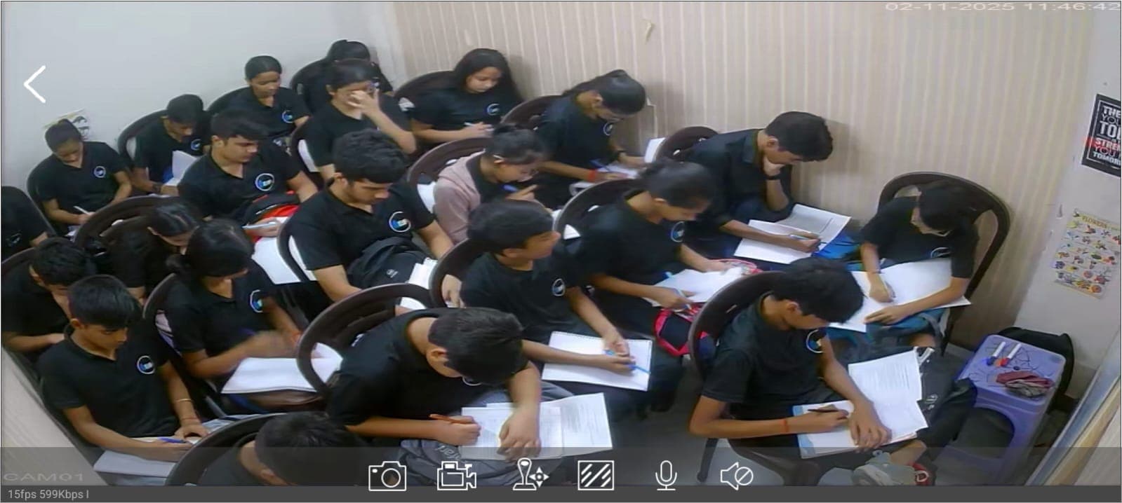 Senior students writing test at ESA Rohini